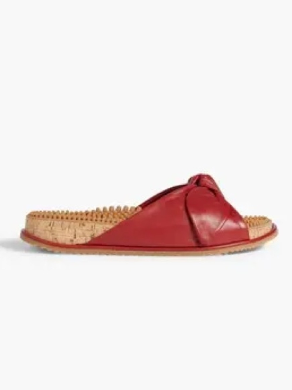Gabriela Hearst Red Virgil Leather Knot Slide Sandals in ‘Brick’ - Picture 7 of 7